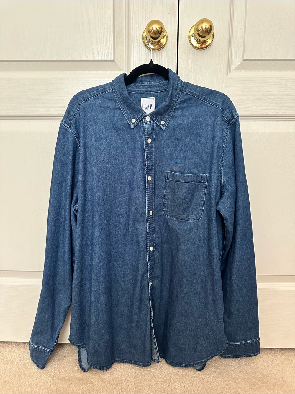 GAP Women’s Blue Denim Button-Down Shirt
